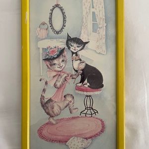 Vintage Margery D'Arcy Cool Cat Art Litho